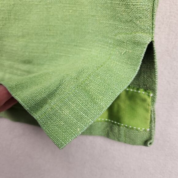 AS Ramie Blend Shacket Women’s SZ  Large Kelly Green Button Up Pointed Collar - Picture 8 of 16